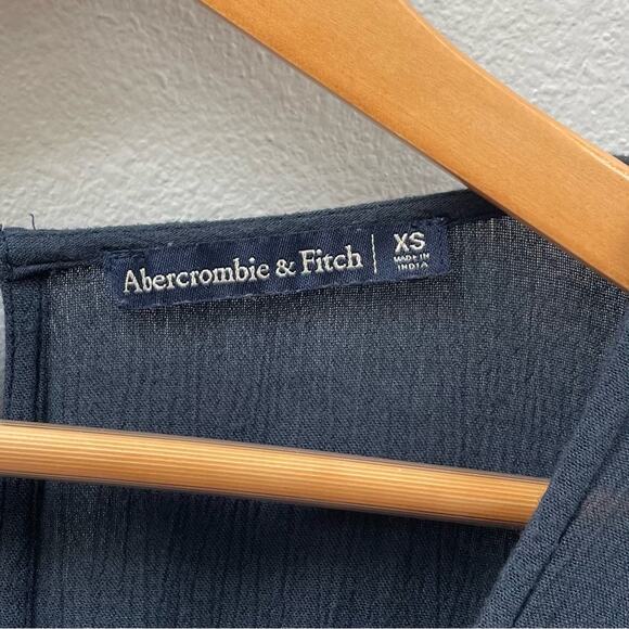 Abercrombie + Fitch Navy Blue Beaded Sequin Short Sleeve Romper, Women's Size XS - Picture 4 of 8